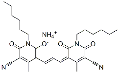 5-[3-(5-cyano-1-hexyl-1,6-dihydro-2-hydroxy-4-methyl-6-oxo-3-pyridyl)allylidene]-1-hexyl-1,2,5,6-tetrahydro-4-methyl-2,6-dioxonicotinonitrile, ammonium salt Struktur