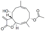 (3aR,4R,6E,9S,10Z,11aR)-9-Acetoxy-3a,4,5,8,9,11a-hexahydro-4-hydroxy-6,10-dimethyl-3-methylenecyclodeca[b]furan-2(3H)-one Struktur