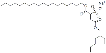 sodium 4-(2-ethylhexyl) 1-octadecyl 2-sulphonatosuccinate Struktur