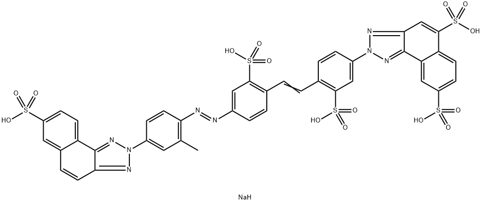 2-[4-[2-[4-[[2-Methyl-4-(7-sulfo-2H-naphtho[1,2-d]triazol-2-yl)phenyl]azo]-2-sulfophenyl]ethenyl]-3-sulfophenyl]-2H-naphtho[1,2-d]triazole-5,8-disulfonic acid pentasodium salt Struktur