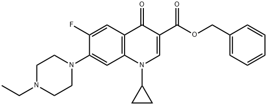 3-Quinolinecarboxylic acid, 1-cyclopropyl-7-(4-ethyl-1-piperazinyl)-6-fluoro-1,4-dihydro-4-oxo-, phenylMethyl ester Struktur