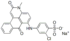 2-Chloro-4-[(2,7-dihydro-3-methyl-2,7-dioxo-3H-dibenz[f,ij]isoquinolin-6-yl)amino]benzenesulfonic acid sodium salt Struktur