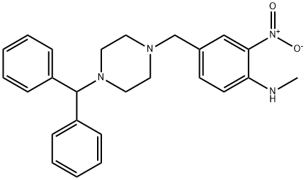 4-[[4-(diphenylmethyl)piperazin-1-yl]methyl]-N-methyl-2-nitroaniline Struktur