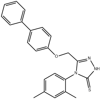 s-Triazole-2-thiol, 5-(4-biphenylyloxymethyl)-1-(2,4-dimethylphenyl)- Struktur