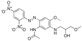 N-[2-[(2,4-dinitrophenyl)azo]-5-[(2-hydroxy-3-methoxypropyl)amino]-4-methoxyphenyl]acetamide Struktur