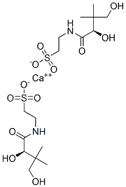 calcium bis[(R)-2-[(2,4-dihydroxy-3,3-dimethyl-1-oxobutyl)amino]ethane-1-sulphonate] Struktur