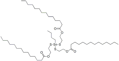 (butylstannylidyne)tris(thioethylene) trimyristate Struktur