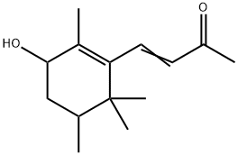 4-(3-Hydroxy-2,5,6,6-tetramethyl-1-cyclohexen-1-yl)-3-buten-2-one Struktur