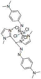 bis[2-[[4-(dimethylamino)phenyl]azo]-1,3-dimethyl-1H-imidazolium] tetrachlorozincate(2-) Struktur