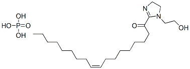 (Z)-1-[4,5-dihydro-1-(2-hydroxyethyl)-1H-imidazol-2-yl]octadec-9-en-1-one phosphate Struktur