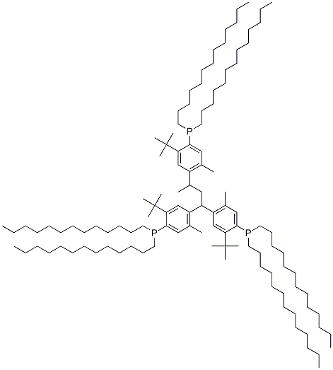 [(1-methylpropan-1-yl-3-ylidene)tris[2-tert-butyl-5-methyl-p-phenylene]]tris[di(tridecyl)phosphine] Struktur