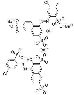 tribarium bis[4-[(5-chloro-4-methyl-2-sulphonatophenyl)azo]-3-hydroxynaphthalene-2,7-disulphonate] Struktur