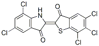 5,7-dichloro-1,2-dihydro-2-(5,6,7-trichloro-3-oxobenzo[b]thien-2(3H)-ylidene)-3H-indol-3-one  Struktur