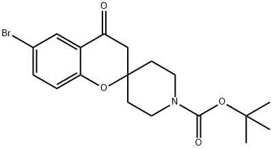 TERT-BUTYL6-BROMO-4-OXO-3,4-DIHYDRO-1'H-SPIRO[CHROMENE-2,4'-PIPERIDINE!-1'-CARBOXY Struktur