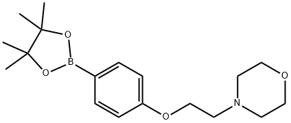 4-(2-(4-(4,4,5,5-Tetramethyl-1,3,2-dioxaborolan-2-yl)phenoxy)ethyl)morpholine Struktur