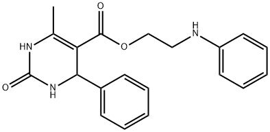 5-Pyrimidinecarboxylic acid, 1,2,3,4-tetrahydro-6-methyl-2-oxo-4-pheny l-, 2-(phenylamino)ethyl ester Struktur