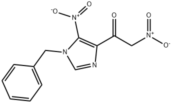 2-NITRO-1-[5-NITRO-1-(PHENYLMETHYL)-1H-IMIDAZOL-4-YL] ETHANONE Struktur