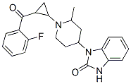 1-[1-[2-(2-Fluorobenzoyl)cyclopropyl]methyl-4-piperidinyl]-1H-benzimidazol-2(3H)-one Struktur