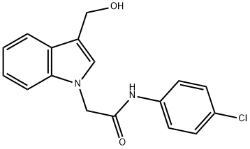 1H-INDOLE-1-ACETAMIDE, N-(4-CHLOROPHENYL)-3-(HYDROXYMETHYL)- Struktur