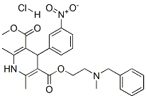 2-[benzyl(methyl)amino]ethyl methyl 1,4-dihydro-2,6-dimethyl-4-(m-nitrophenyl)pyridine-3,5-dicarboxylate hydrochloride Struktur