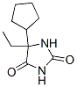 5-cyclopentyl-5-ethyl-imidazolidine-2,4-dione Struktur