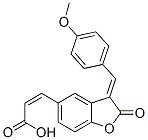 (2E)-3-[(3Z)-3-(4-Methoxybenzylidene)-2-oxo-2,3-dihydro-1-benzofuran-5 -yl]-2-propenoic acid Struktur