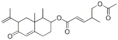 5-Acetoxy-4-methyl-2-pentenoic acid 1,2,3,4,6,7,8,8a-octahydro-1,8a-dimethyl-7-(1-methylvinyl)-6-oxonaphthalen-2-yl ester Struktur