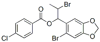 [2-bromo-1-(6-bromobenzo[1,3]dioxol-5-yl)propyl] 4-chlorobenzoate Struktur