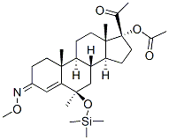 (6R)-17-(Acetyloxy)-6-methyl-6-(trimethylsiloxy)-3-(methoxyimino)pregn-4-en-20-one Struktur