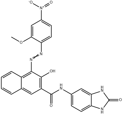 N-(2,3-Dihydro-2-oxo-1H-benzimidazol-5-yl)-3-hydroxy-4-[(2-methoxy-4-nitrophenyl)azo]-2-naphthalenecarboxamide Struktur