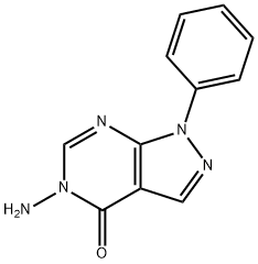 5-AMINO-1-PHENYL-1,5-DIHYDRO-4H-PYRAZOLO[3,4-D]PYRIMIDIN-4-ONE Struktur