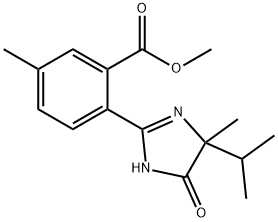 methyl 5-methyl-2-(4-methyl-5-oxo-4-propan-2-yl-1H-imidazol-2-yl)benzo ate Struktur