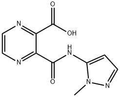 Pyrazinecarboxylic acid, 3-[[(1-methyl-1H-pyrazol-5-yl)amino]carbonyl]- (9CI) Struktur