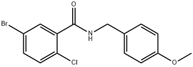 5-Bromo-2-chloro-N-(4-methoxybenzyl)benzamide Struktur