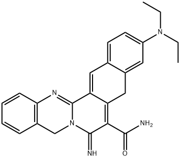 11-(Diethylamino)-7,9-dihydro-7-imino-5H-benz[6,7]isoquino[1,2-b]quinazoline-8-carboxamide Struktur