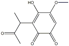 3,5-Cyclohexadiene-1,2-dione, 4-hydroxy-5-methoxy-3-(1-methyl-2-oxopropyl)-, (-)- (9CI) Struktur