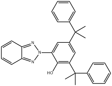 2-(2H-Benzotriazol-2-yl)-4,6-bis(1-methyl-1-phenylethyl)phenol Struktur