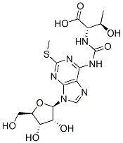 N-((9-beta-D-ribofuranosyl-2-methylthiopurine-6-yl)carbamoyl)threonine Struktur