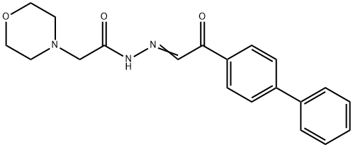 4-Morpholineacetic acid, (p-phenylphenacylidene)hydrazide Struktur