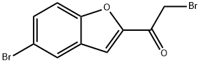 2-BROMO-1-(5-BROMO-1-BENZOFURAN-2-YL)-1-ETHANONE Struktur