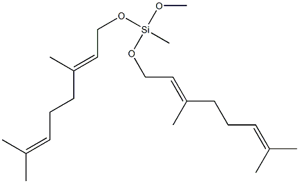 (E,E)-bis[(3,7-dimethyl-2,6-octadienyl)oxy]methoxymethylsilane Struktur