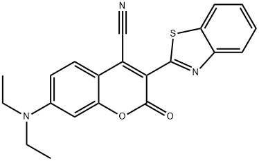 3-(benzothiazol-2-yl)-7-(diethylamino)-2-oxo-2H-1-benzopyran-4-carbonitrile Struktur