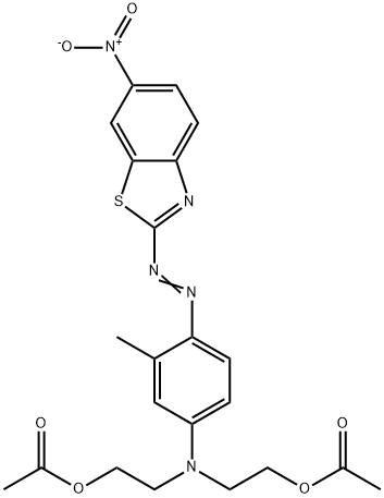 2,2'-[[3-methyl-4-[(6-nitrobenzothiazol-2-yl)azo]phenyl]imino]bisethyl diacetate  Struktur