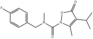 2(5H)-Isoxazolecarboxamide,  N-[(4-fluorophenyl)methyl]-N,3-dimethyl-4-(1-methylethyl)-5-oxo- Struktur