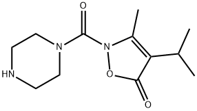 Piperazine,  1-[[3-methyl-4-(1-methylethyl)-5-oxo-2(5H)-isoxazolyl]carbonyl]-  (9CI) Struktur