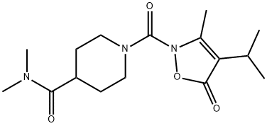 4-Piperidinecarboxamide,  N,N-dimethyl-1-[[3-methyl-4-(1-methylethyl)-5-oxo-2(5H)-isoxazolyl]carbonyl]- Struktur