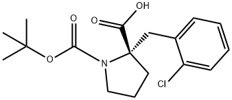 BOC-(S)-ALPHA-(2-CHLOROBENZYL)PROLINE Struktur