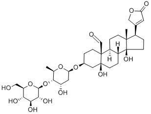 (3beta,5beta)-3-[(2,6-dideoxy-4-O-beta-D\-glucopyranosyl-beta-D\-ribo-hexopyranosyl)oxy]-5,14-dihydroxy-19-oxocard-20(22)-enolide Struktur