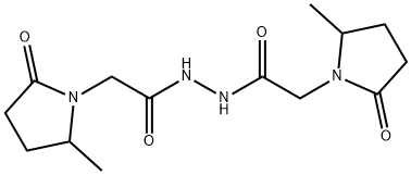 bis[2-methyl-5-oxopyrrolidine-1-aceto]hydrazide Struktur