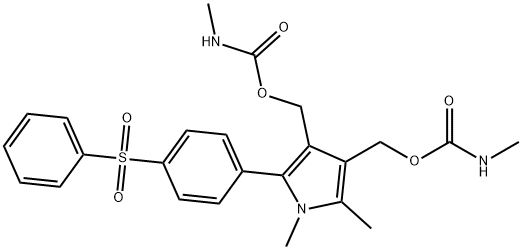 1H-Pyrrole-3,4-dimethanol, 1, 2-dimethyl-5-[4- (phenylsulfonyl)phenyl] -, bis(methylcarbamate) (ester) Struktur